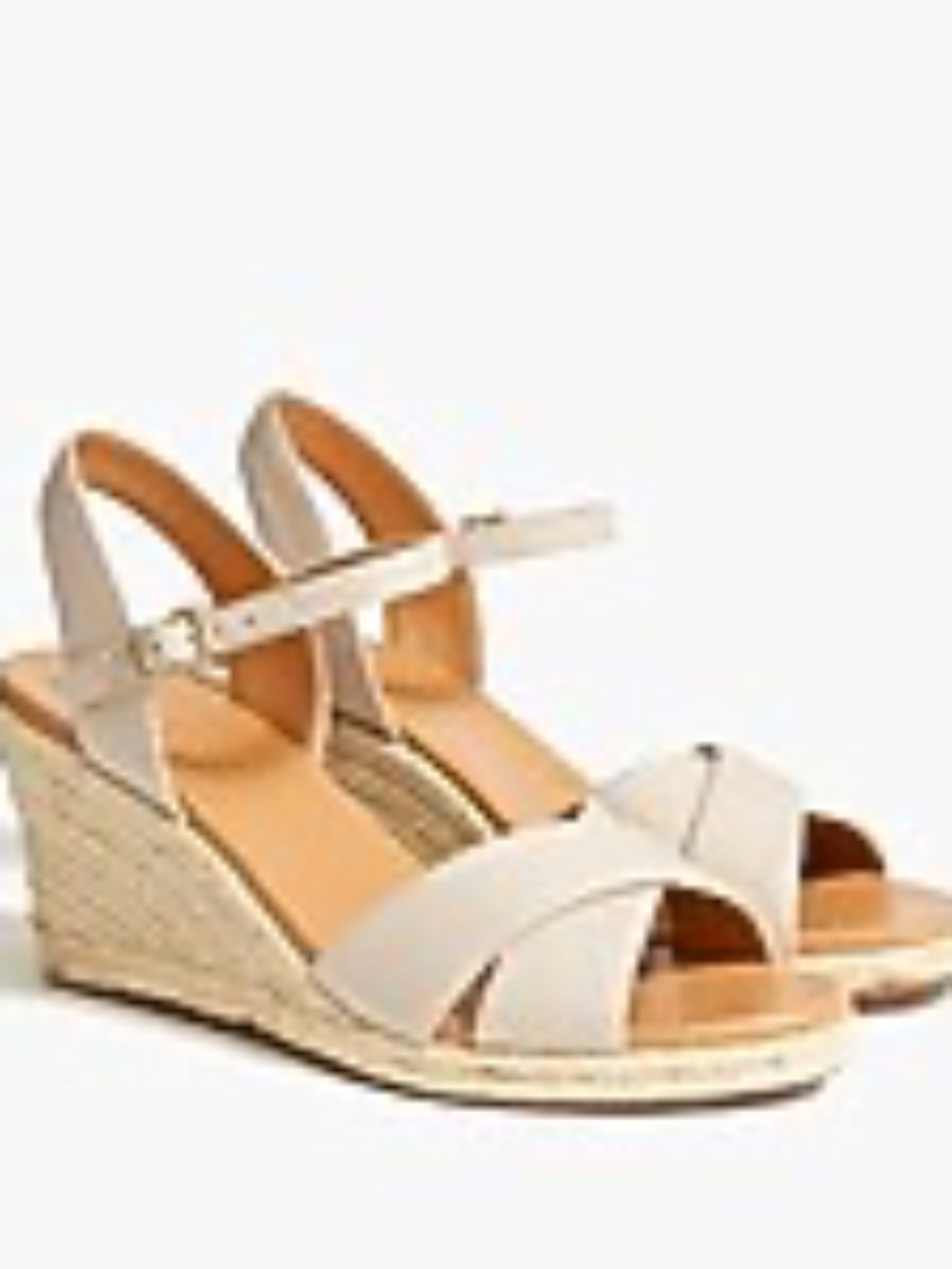 J CREW beige espadrille wedge sandals sz 7